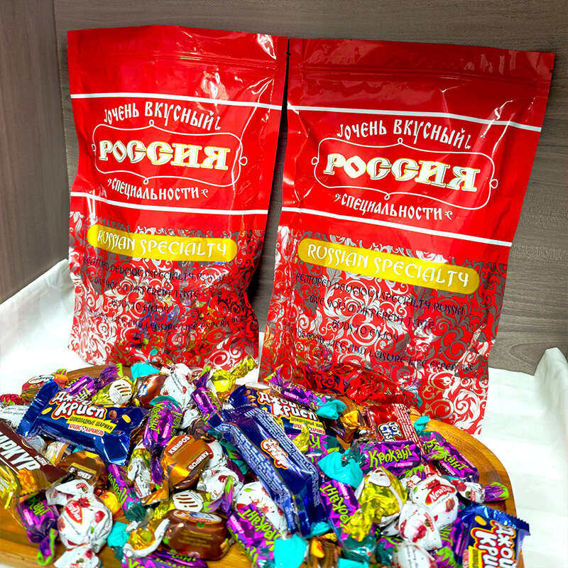 俄罗斯进口巧克力混合糖果紫皮糖结婚喜糖春节年货休闲零食大礼包