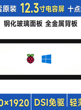 微雪 树莓派5高清显示屏 12.3寸DSI电容十点触控屏 720×1920像素