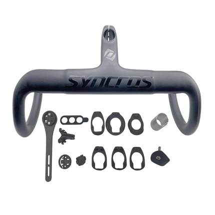 全国包邮SYNCROS全碳纤维自行车零件全内走线一体弯把OD2款带配件