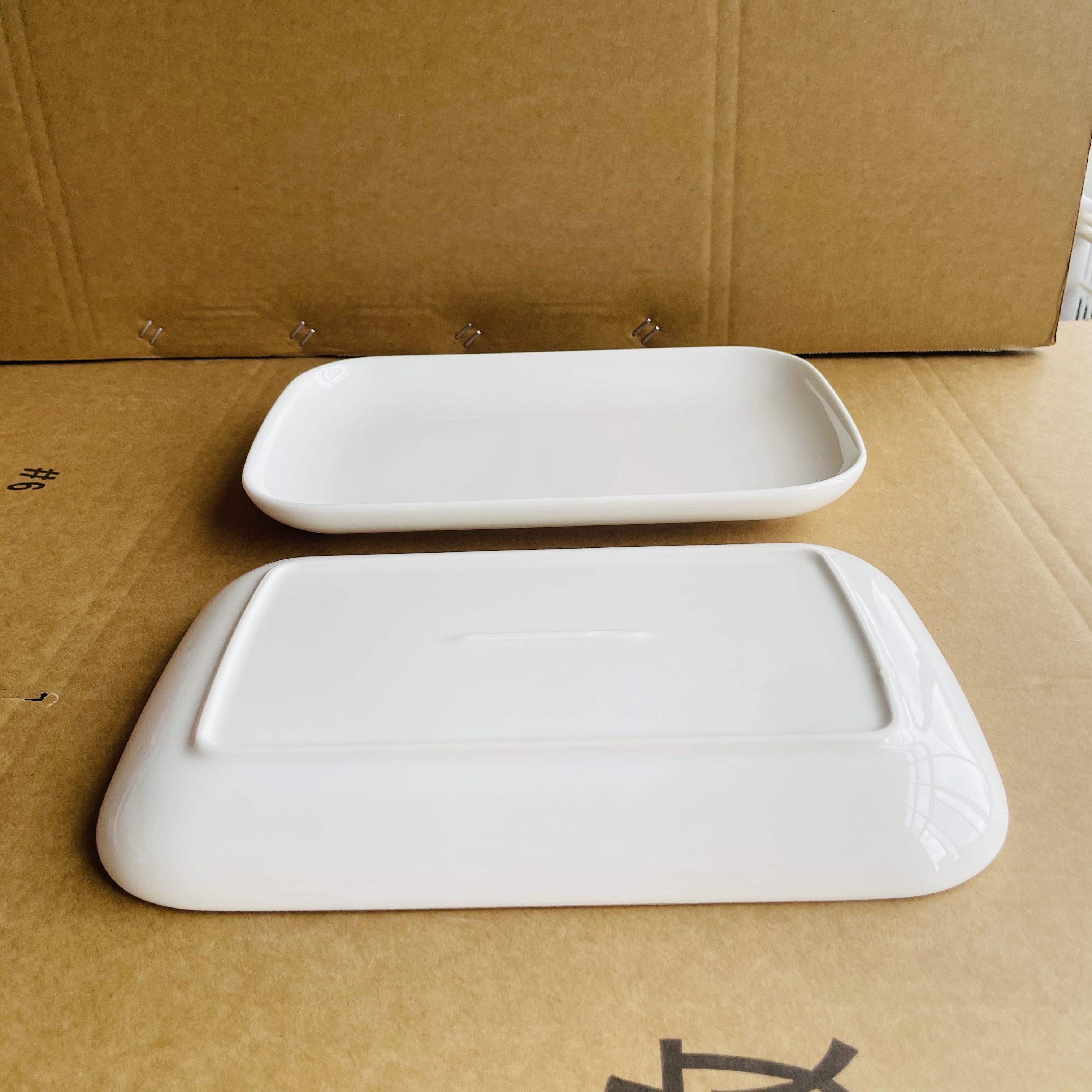 北鼎蒸炖锅适用陶瓷蒸鱼盘纯白家用深鱼盘子长方形面包点心肠粉,餐饮具,盘,淘宝优惠券,粉丝福利购,淘宝优惠卷