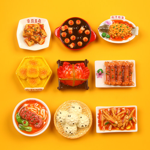 仿真食玩白切鸡三文鱼树脂冰箱贴