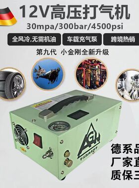 AGH便携式车载12V高压打气机30mpa家用充气泵大功率呼吸泵4500ps