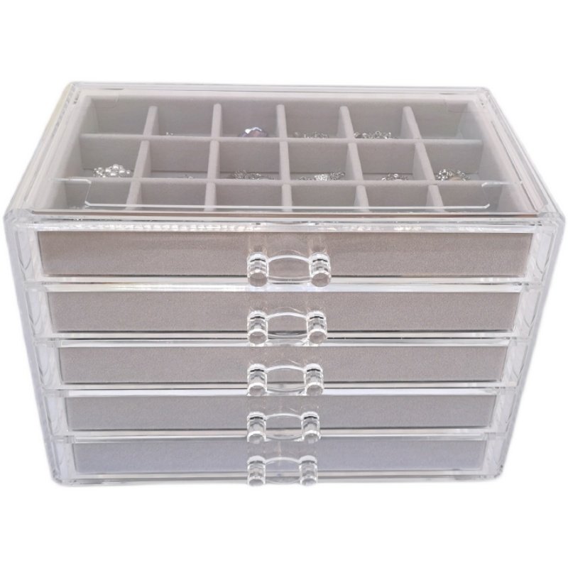 Acrylic earrings, ring, storage system, storage box, 90 cells