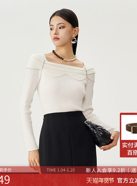 曼诺比菲商场同款2025春秋季慵懒高级感套头针织毛衣SGCM114068