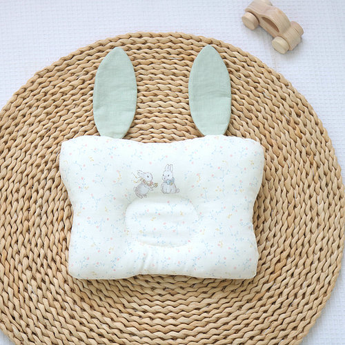 纯棉新生儿防偏头定型枕