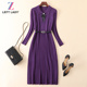 高端气质女装 断码 清仓秋冬新款 中长宽松显瘦A字毛衣针织连衣裙