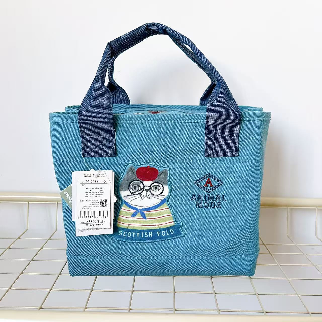 托特包 手拎包 隔层包 布艺日本kusuguru刺绣猫咪法斗手提包 通勤