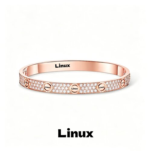 Linux满天星LOVE手镯女顶版V金厚镀18k手镯CNC顶版持高级感男手环