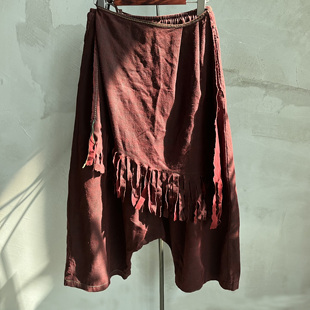 沉香布衣草堂 衣牧了然 流苏吊裆裤 野生柞蚕丝手工线