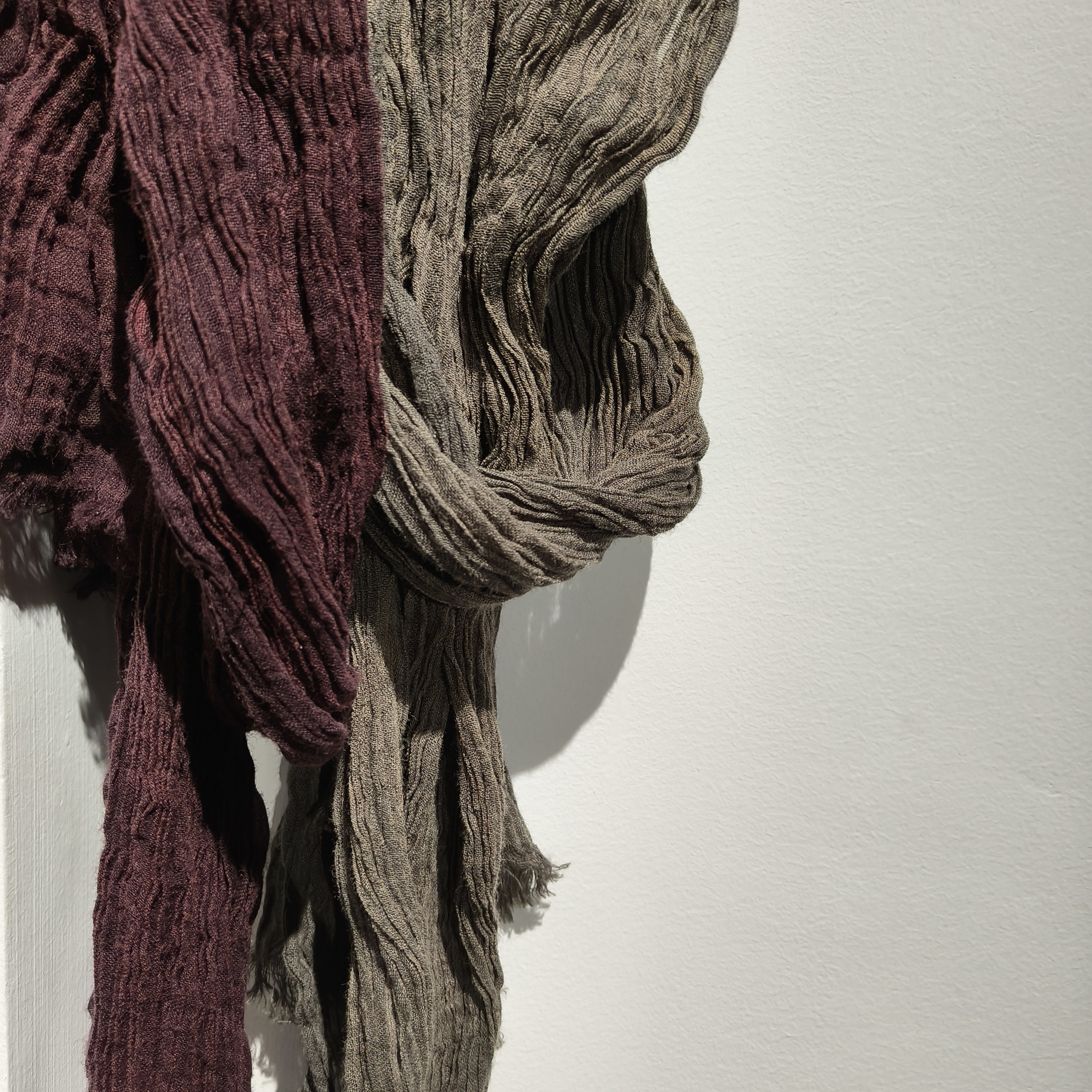 沉香布衣草堂亚麻围巾做旧斑驳肌理感 2025夏 素原原创S25u05090