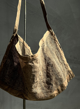 沉香布衣草堂柿染包网格斑驳包花纹补丁都不同随发原创G25u05084