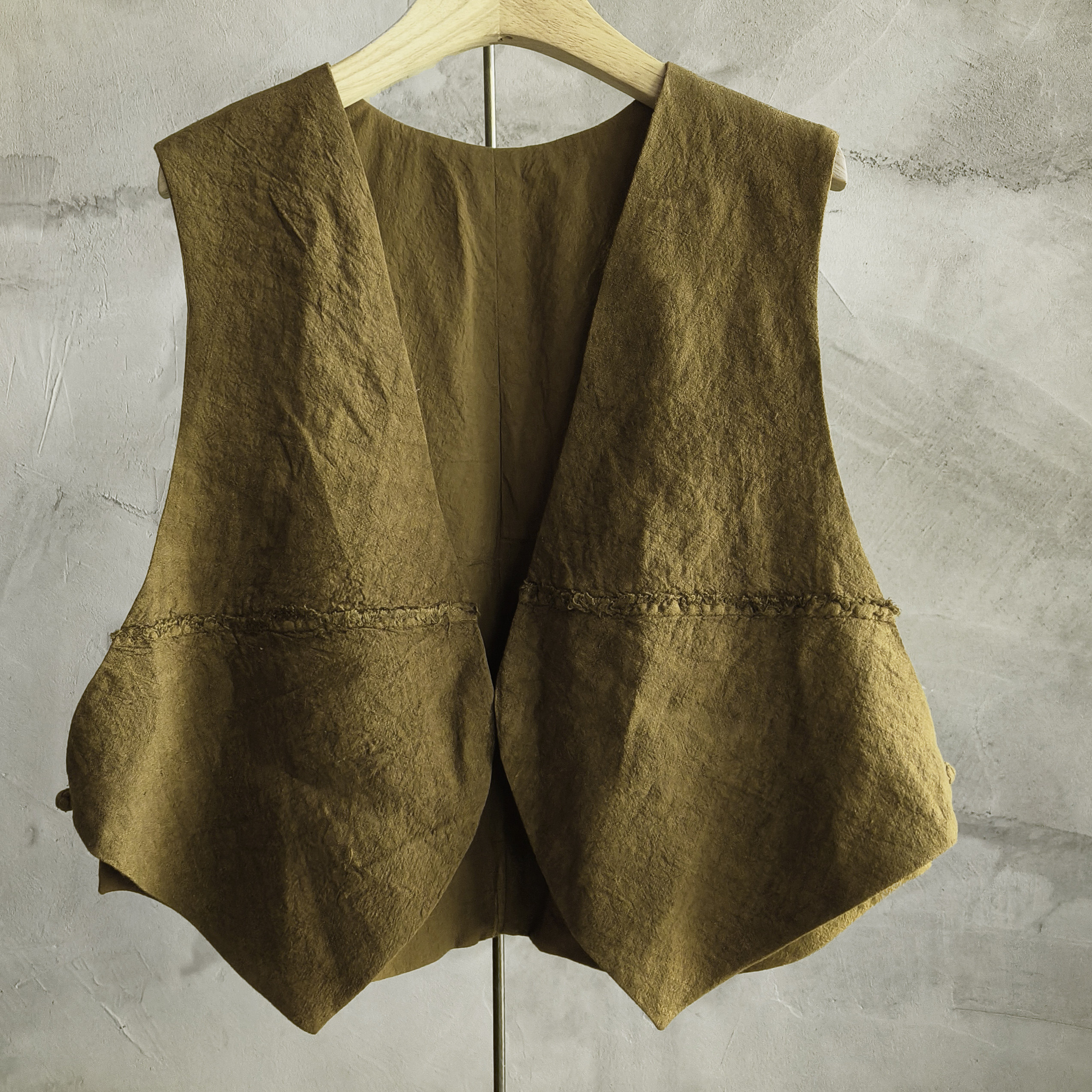 沉香布衣草堂 春款亚麻双层多色短衣侧盘扣短衣小马甲