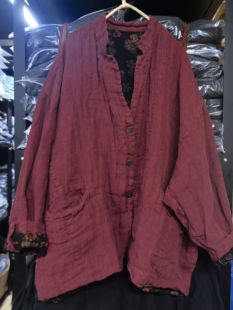 沉香布衣草堂 衣路双层色织亚麻宽松短衣外套Y25s01011