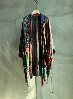 沉香布衣草堂自制双层苎麻长衣开衫2025秋百搭手工随拼C25u07131