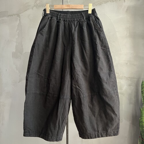 梁格逸品秋冬棉裤休闲百搭复古亚麻长裤 自制做旧斑驳