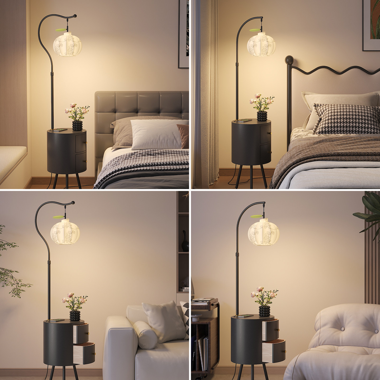 奶油风落地灯客厅沙发旁卧室床头灯现代简约轻奢高级感氛围感灯具