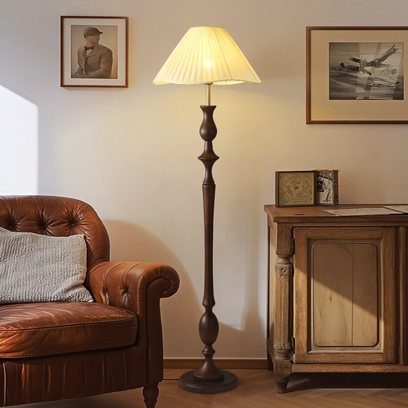 中古风落地灯客厅沙发旁边美式复古氛围感高级感法式卧室立式灯具