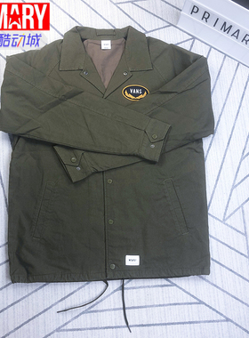 VANS X WTAPS 联名款男子军绿色休闲工装外套 VN0A3HUMDOL