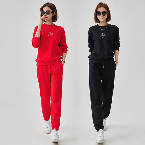 运动套装女春秋季2025新款洋气减龄宽松显瘦保暖卫衣休闲服两件套