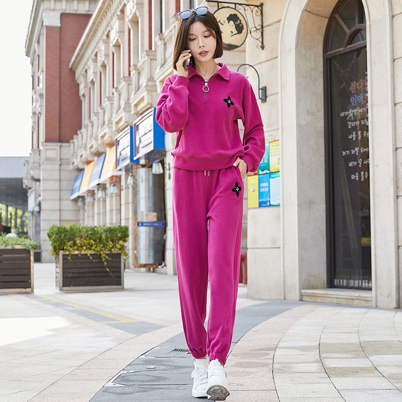 运动服套装女2026春秋新款时尚显瘦大码宽松卫衣洋气休闲两件套潮