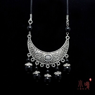 原创手工长款民族风毛衣链子百搭复古藏银项链春夏挂件饰品女F08