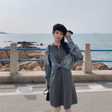 设计感假两件拼接牛仔连衣裙女2025秋季新款182-8520-P145-K198，女装连衣裙，帛香坊