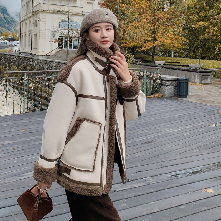 2025冬装新数据流量火焰复合皮毛一体外套女182-8523P195K288,女装皮草,帛香坊