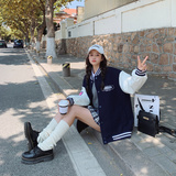 藏青色拼接夹棉短外套女2026秋季新款182-8509-P190-K268，女装毛呢外套，帛香坊