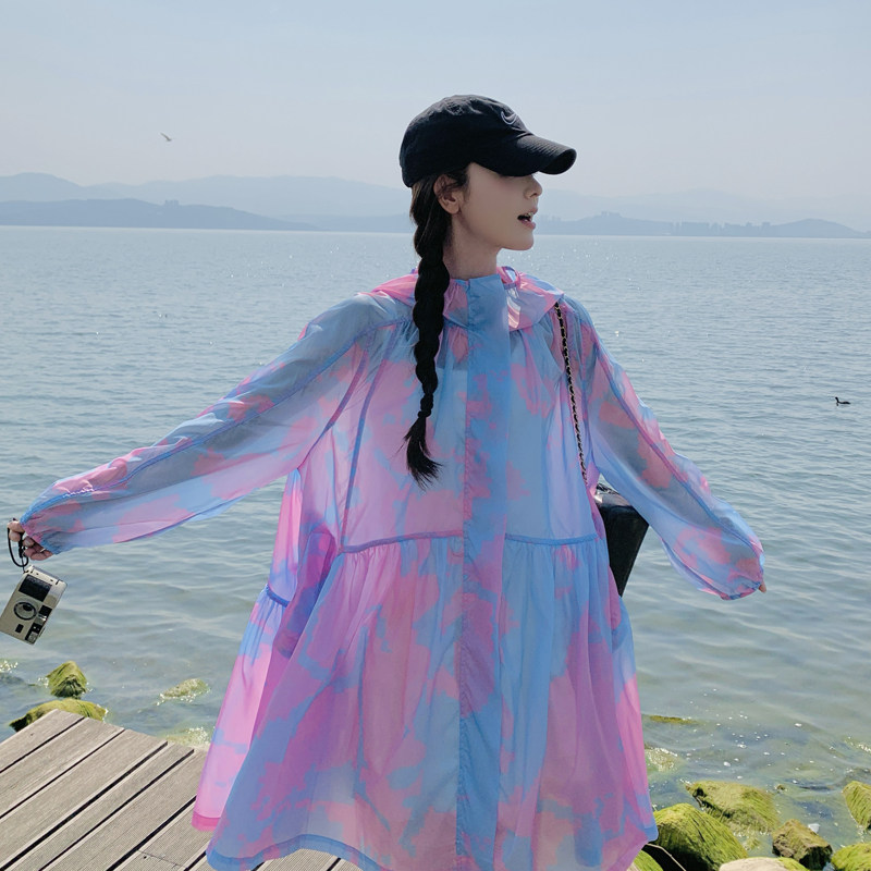 现货好数据夏季新款印花花色轻薄透气防晒衣182-8562-P115K168,女装防晒衣,帛香坊