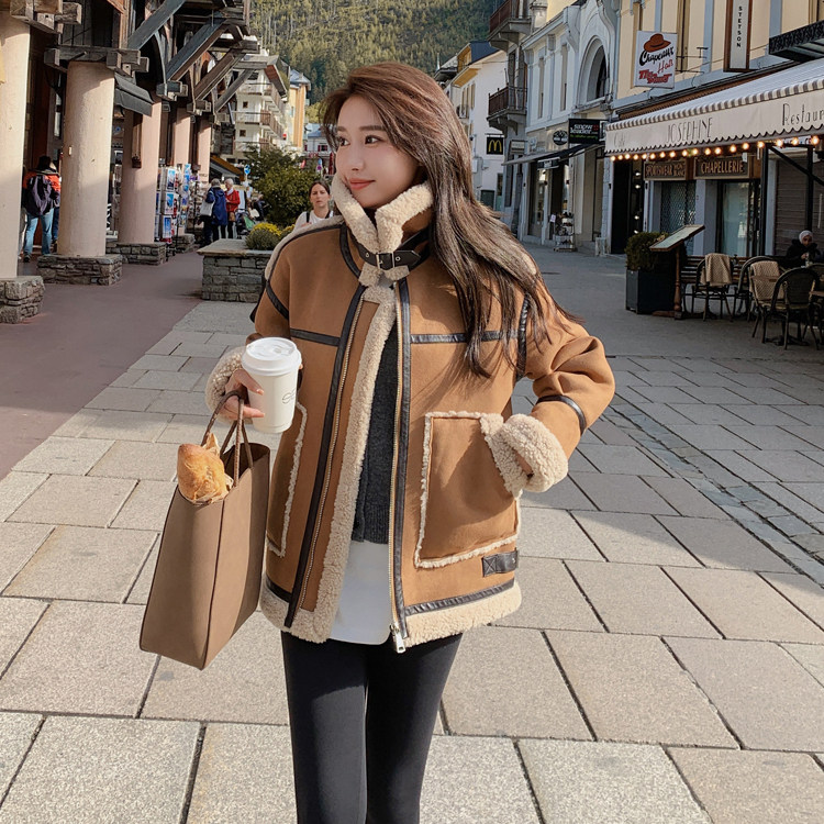 2025冬装新数据流量火焰复合皮毛一体外套女182-8523P195K288,女装皮草,帛香坊