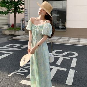 海边度假碎花连衣裙女26新款夏气质甜美长裙子182-8636P125K188图片