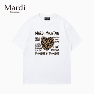 官方授权 Mardi Mountain韩国正品2026春夏款黑白纯棉短袖女t恤
