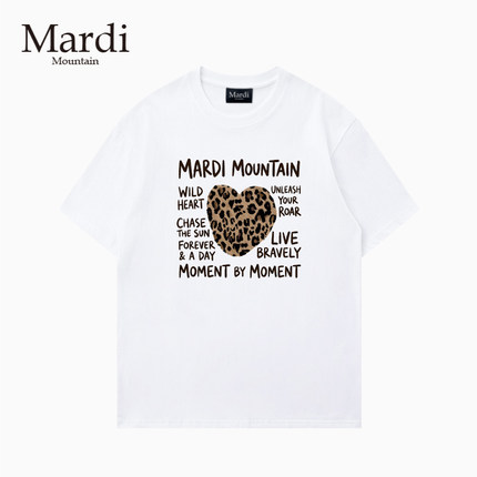 官方授权 Mardi Mountain韩国正品2026春夏款黑白纯棉短袖女t恤