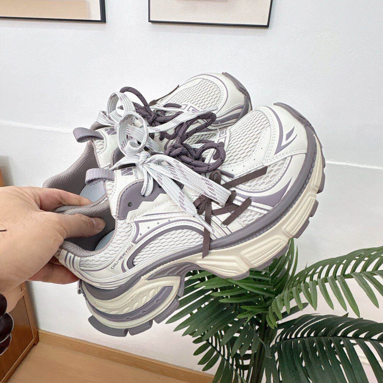 欧货5cm厚底老爹鞋女2026新款小个子增高休闲运动鞋百搭单鞋潮鞋