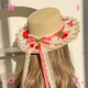 WIOK 原创田园草莓樱桃红格草帽蕾丝飘带Lolita田园风甜美小礼帽
