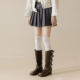 WIOK堆堆过膝袜长筒袜搭配女靴子春秋白色款 显腿长修饰腿型大脚袜