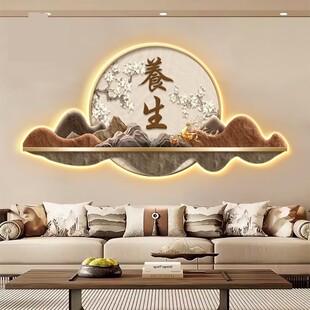 美容院墙面装饰画足浴推拿灯画造型壁画形象墙高级中医养生馆挂画