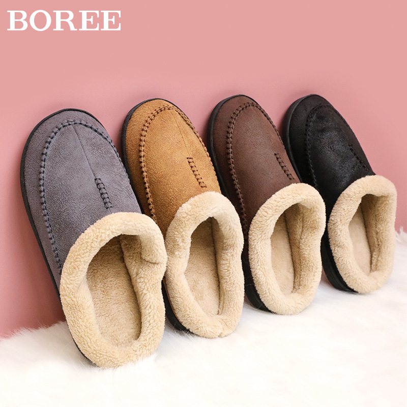 冬季男厚底防滑皮面包跟