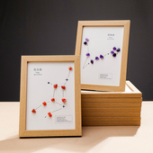 天然水晶原石相框摆件十二星座创意科普矿标装 饰摆台家居装 饰摆件