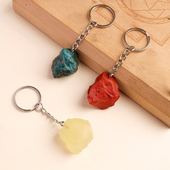 天然水晶原石挂件矿石标本包包挂饰紫黄粉水晶diy手工创意饰品礼