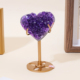 天然紫水晶爱心紫晶簇水晶簇摆件家居装 饰家居办公室桌面摆件礼品