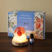 香薰天然水晶原石小夜灯室内扩香晶石无火香氛精油小夜灯礼品摆件