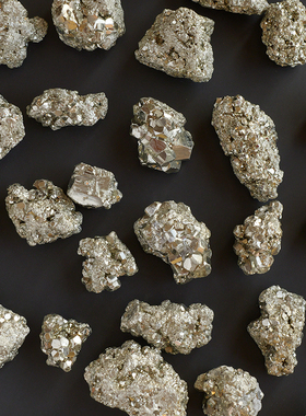 天然水晶矿石头黄铁矿黄铜矿原石扩香宝石金属金原矿科普教学标本