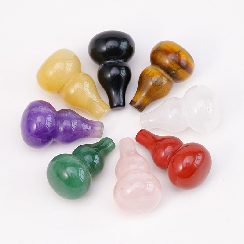 天然白水晶葫芦diy吊坠男女款小葫芦挂件福禄招财宝石玛瑙摆件