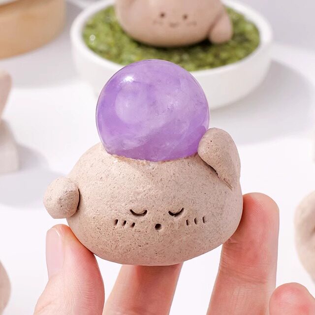 小豆丁天然水晶球摆件