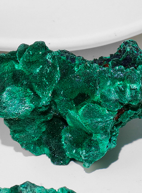 天然水晶放射状孔雀石原石标本矿物晶体矿石扩香收藏摆件老挝绿色