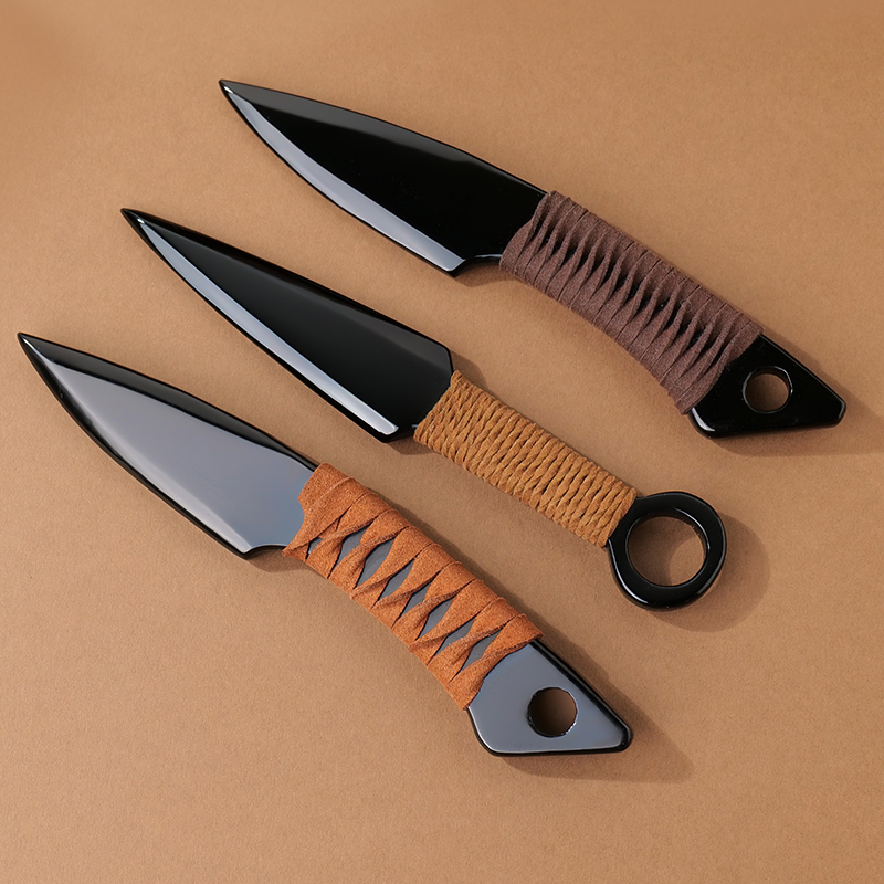 天然水晶黑曜石匕首家具摆件