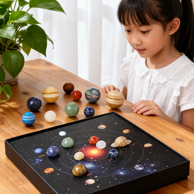 天然水晶球儿童宇宙八大行星套装