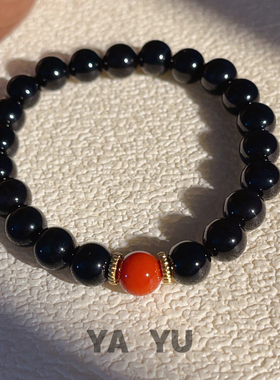 天然黑玛瑙南红手串简约优雅
