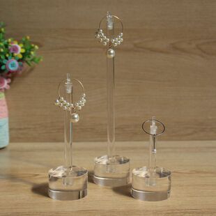 透明戒指展示托珠宝首饰陈列架饰品底座拍摄道具胸针展示架火炬扣